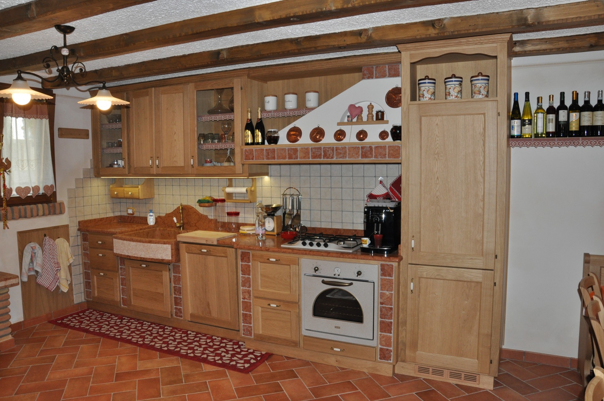 Cucina Con Penisola In Legno Fadini Mobili Cerea Verona