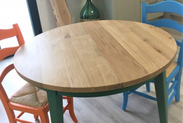 Tavolo rotondo allungabile il legno di rovere